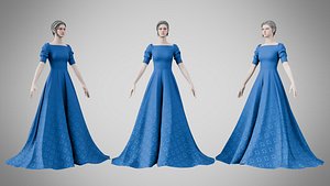 Dress 50 Tory Blue 3D model