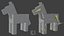 Minecraft 马匹绑定 3D 模型，游戏就绪，4K PBR