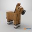 Minecraft 马匹绑定 3D 模型，游戏就绪，4K PBR