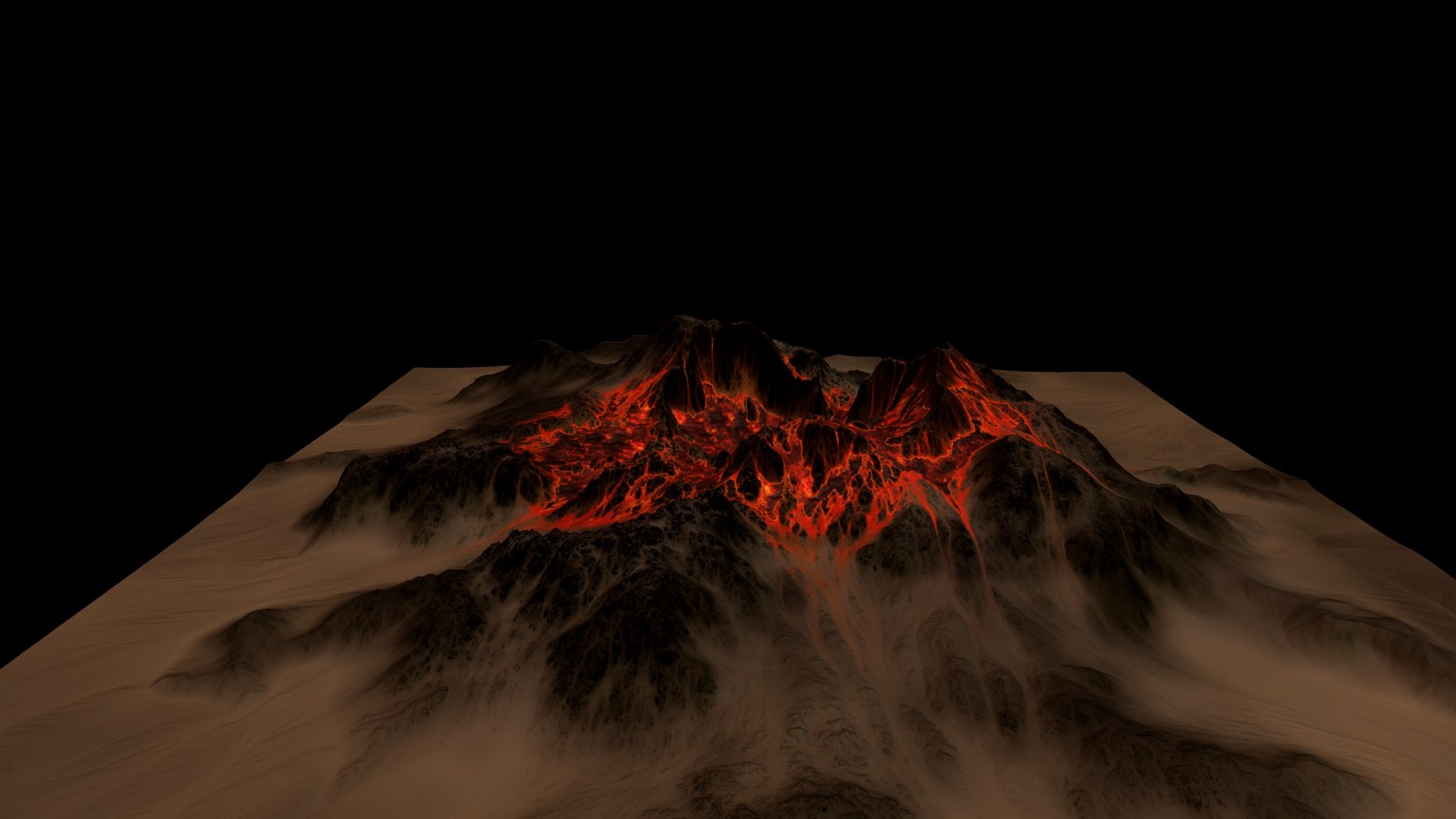 3d volcano