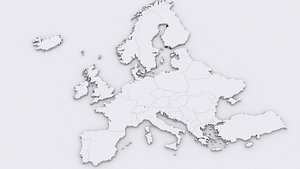 Map of Europe with national flags