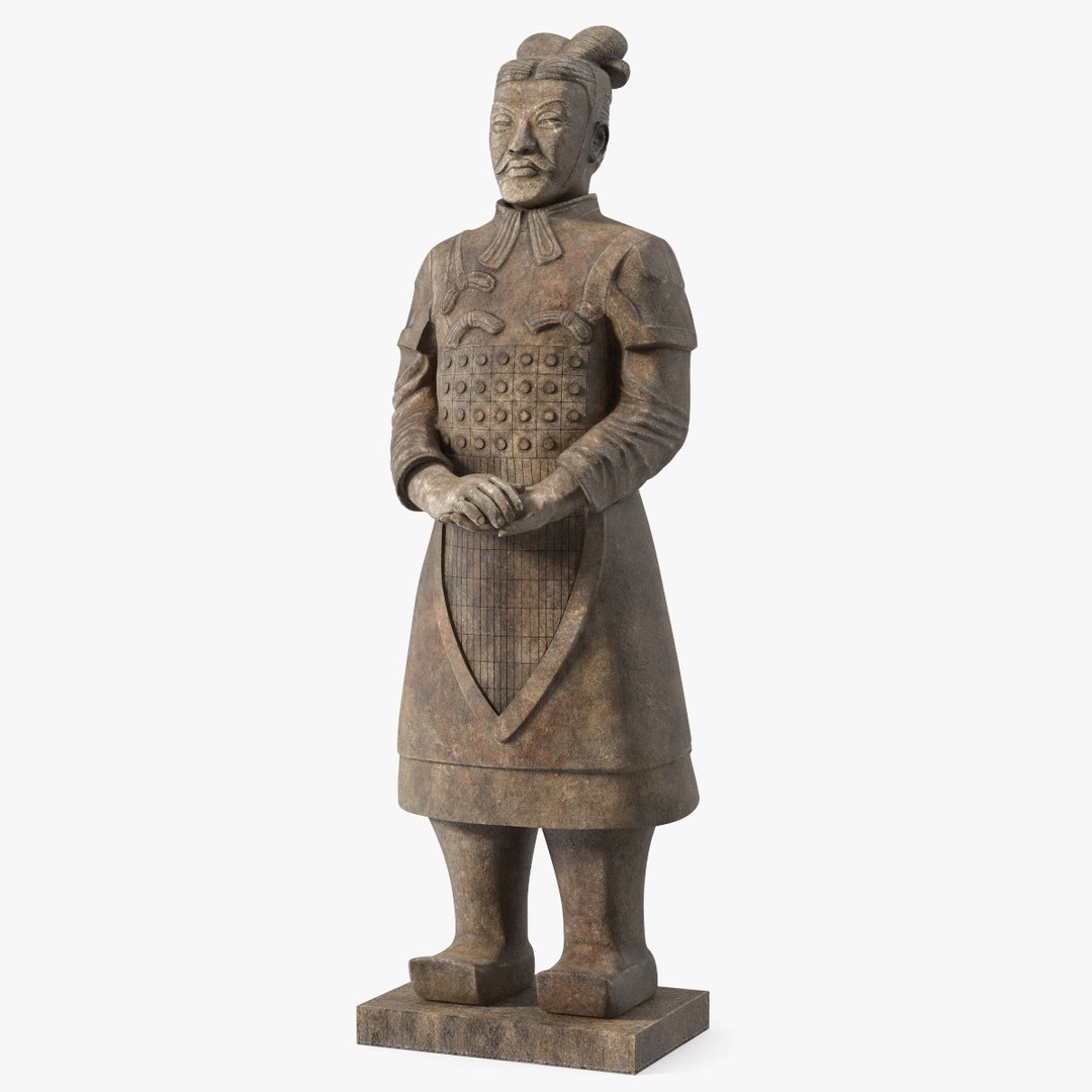 Aged Terracotta Warrior 3D model preview