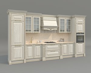 3D Ornate Victorian Style Kitchen Cabinet 2