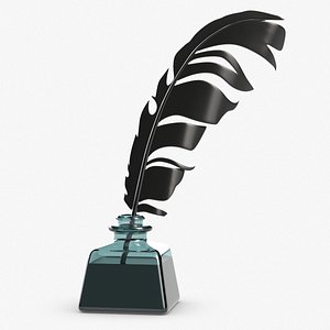 3D inkwell quill