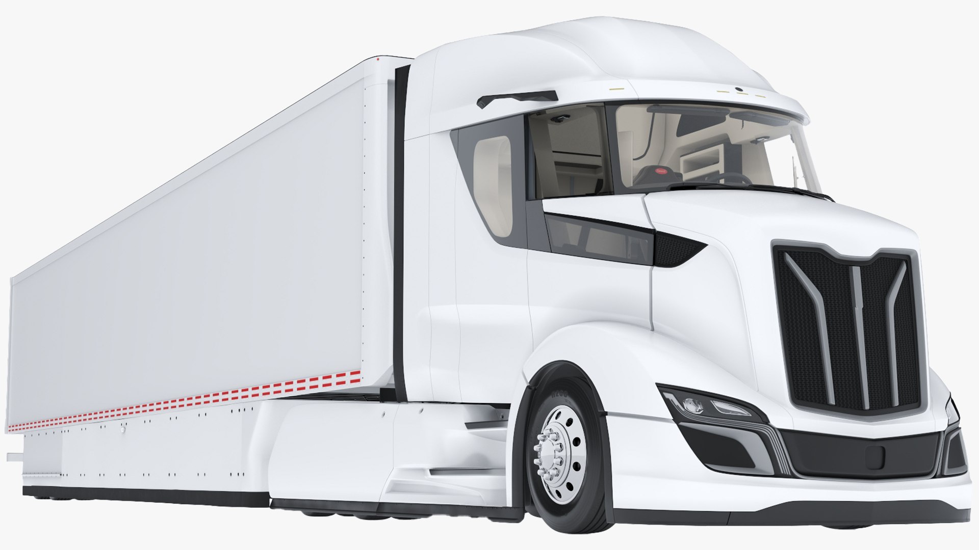 Advanced Long Haul Truck and Trailer Rigged for Maya 3D model preview