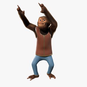 Cartoon Monkey Rigged