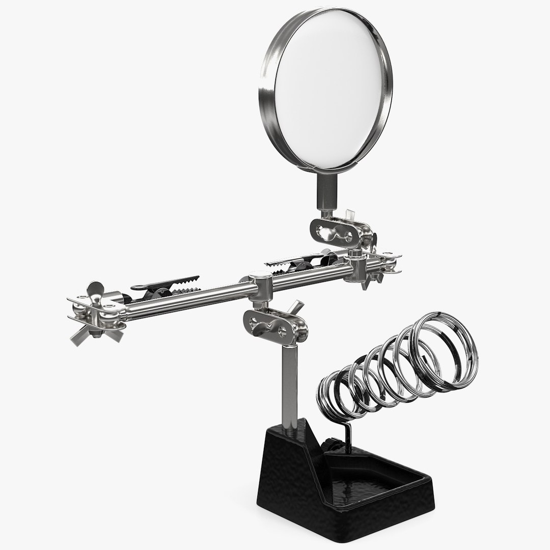 Helping Hands with Magnifier and Soldering Iron Stand 3D model preview