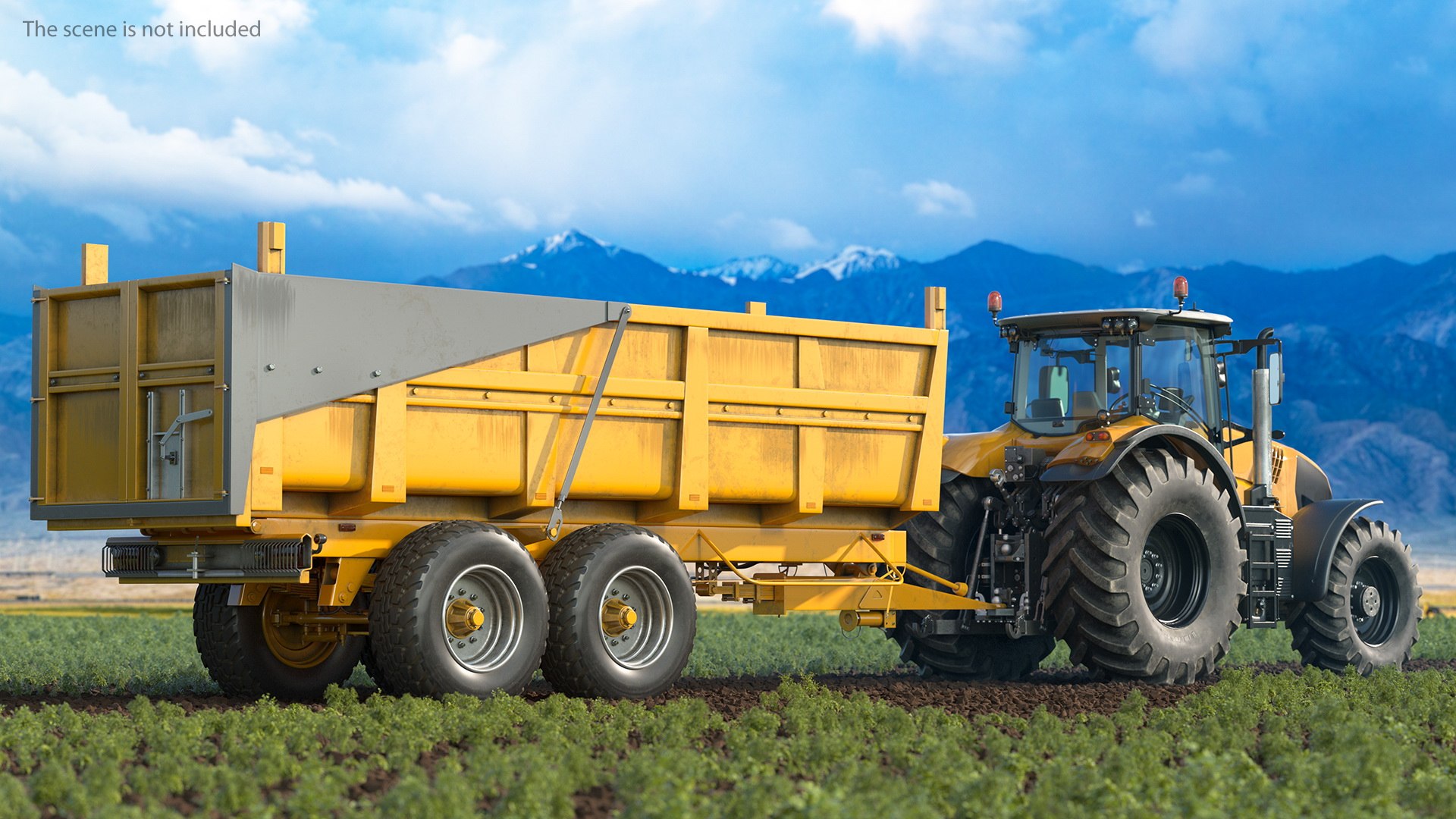 3D tractor body tipper trailer TurboSquid 1629768