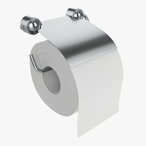 3D Toilet Paper Roll on Wall Mount 02