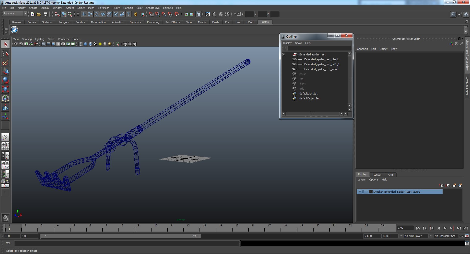 3D Snooker Extended Spider Rest - TurboSquid 1209454
