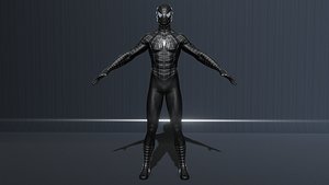 Spider-Man Webbed Black Suit low-poly 3D model