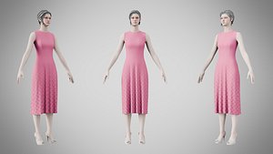 Dress 43 Deep Blush 3D model