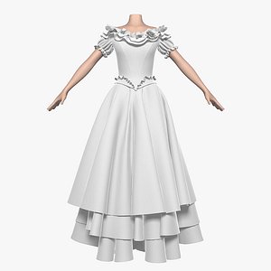 wedding dress 012 female 3d max