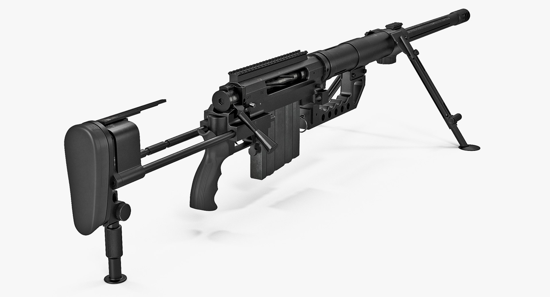 Rifle CheyTac Intervention M200 3D Model 3D model preview