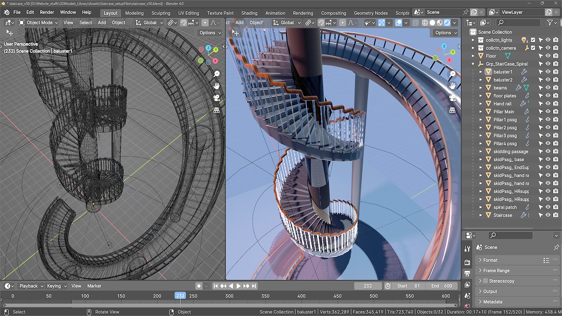 Spiral Staircase Skidding Path 3D Model - TurboSquid 2188040