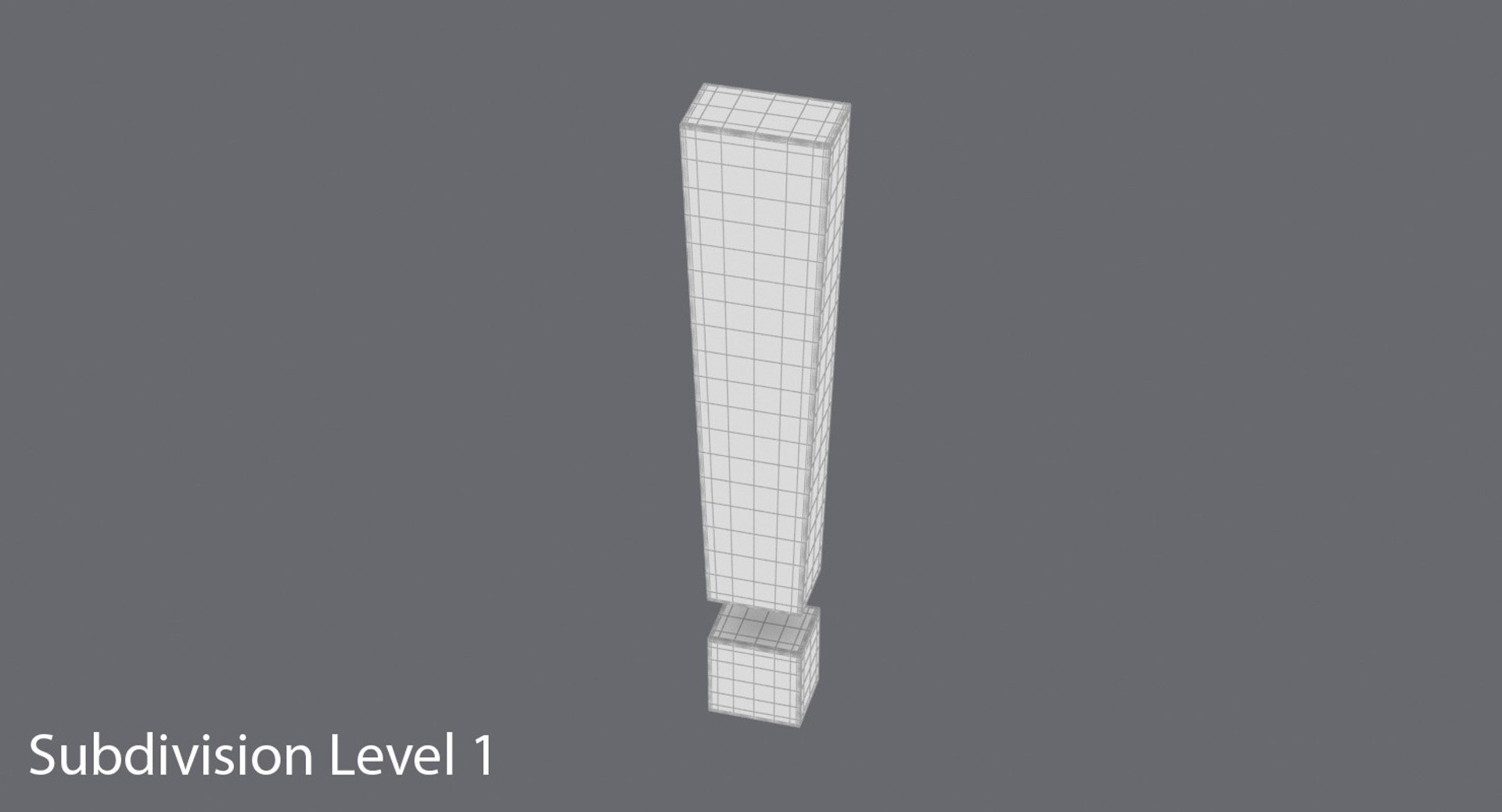 exclamation mark boxy 3d model https://p.turbosquid.com/ts-thumb/59/u8DHVd/VsHOLp2l/exclamation_mark_boxy_subdivisions_0002/jpg/1486416066/1920x1080/fit_q87/d9a553a4729402f5e5dcc520a54c8cb70a9469b9/exclamation_mark_boxy_subdivisions_0002.jpg