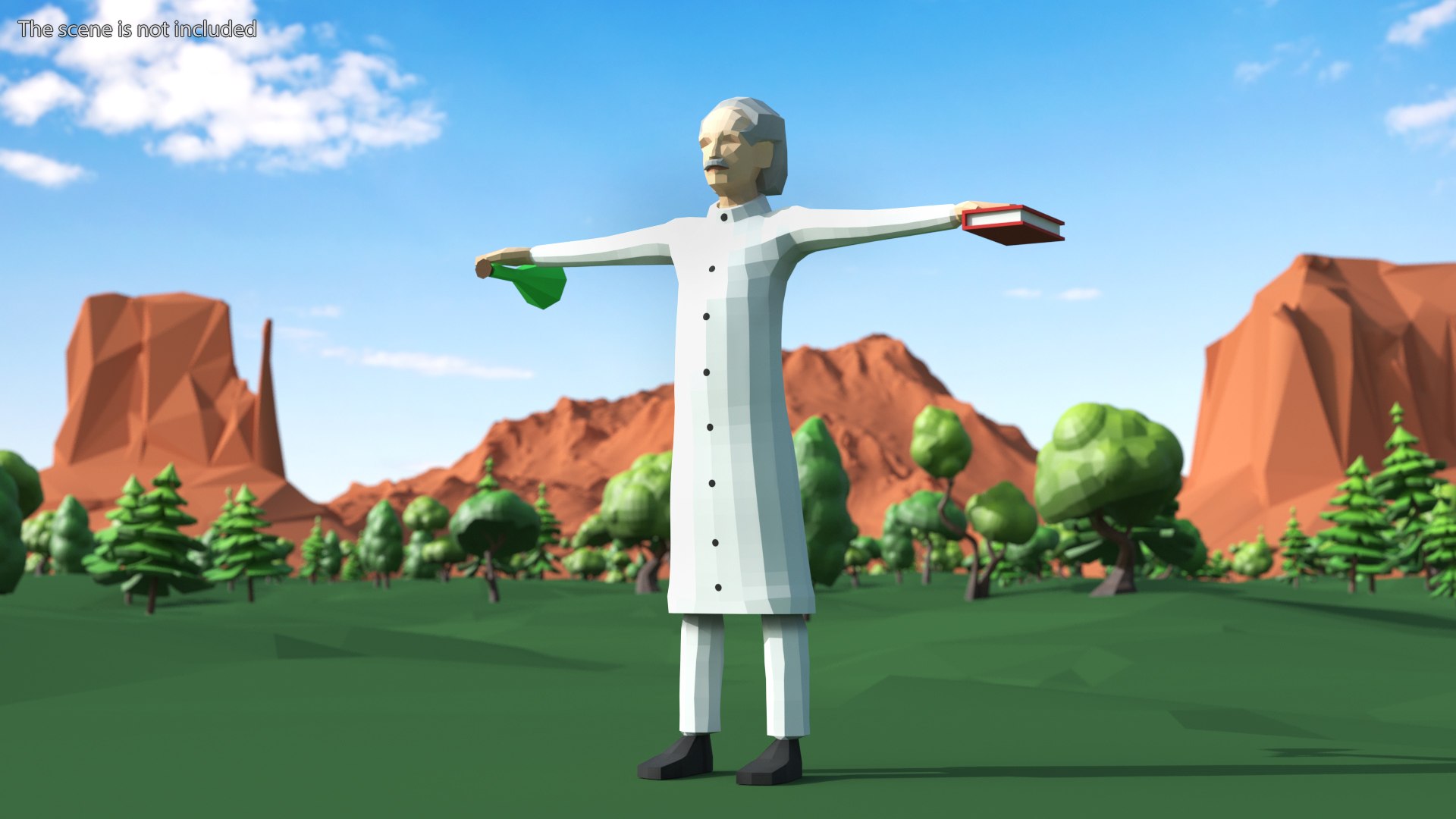 Scientist Low Poly Rigged for Maya 3D model preview