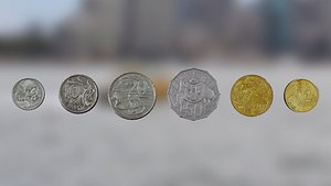 australian currency coins 3D model