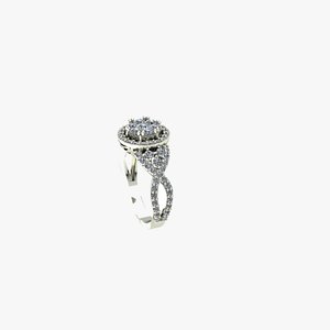 Round Cluster Halo Engagement Ring