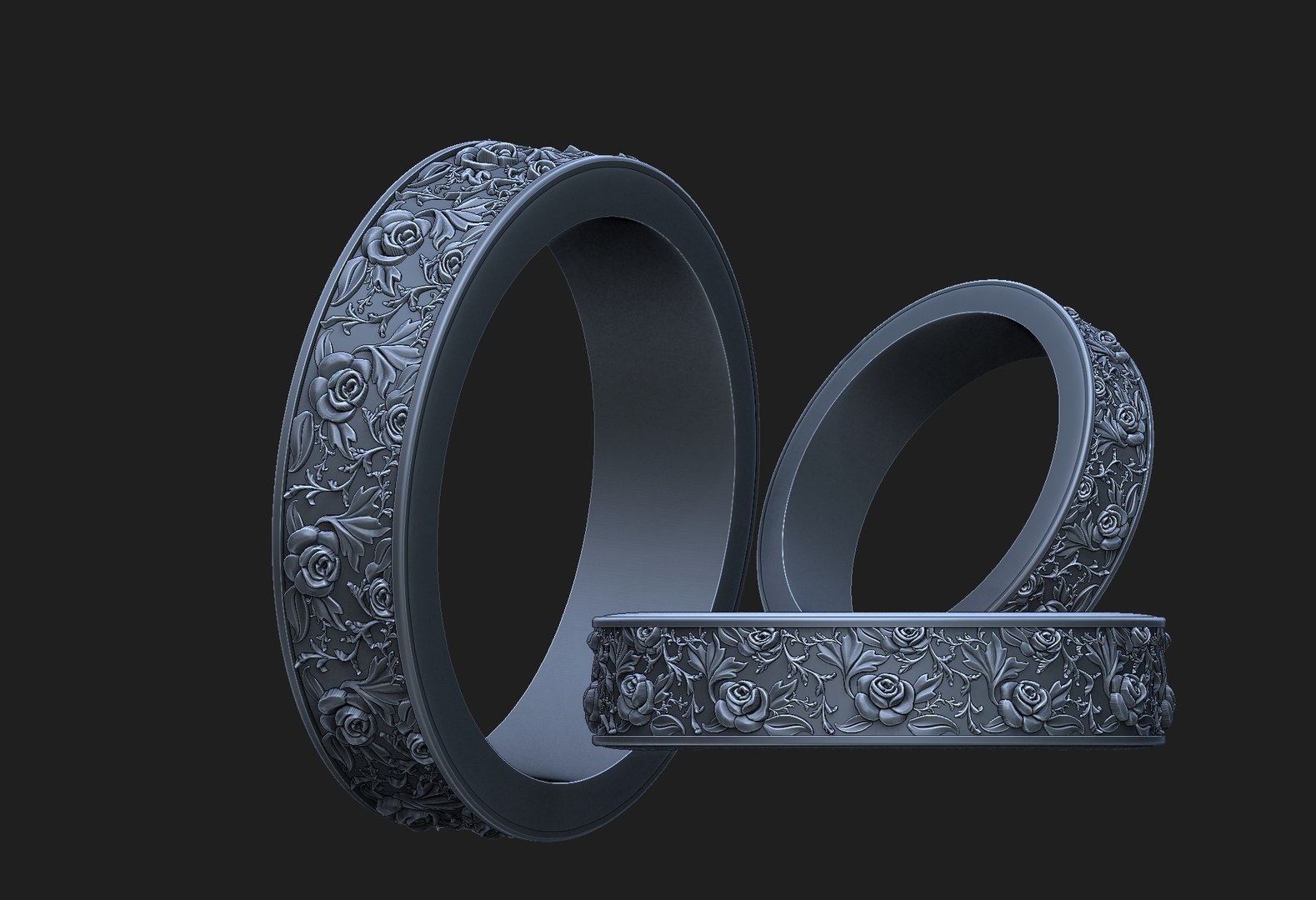 Ring With Roses Model - TurboSquid 2144214