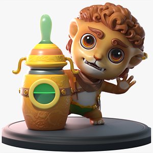 cartoon Lion baby animal character 3D model