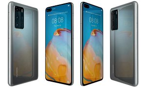 huawei p40 silver frost 3D