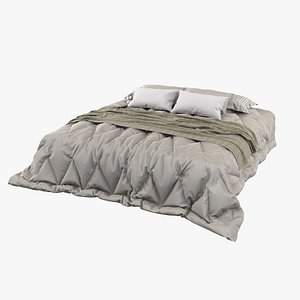photorealistic tufted bed cover 3D model
