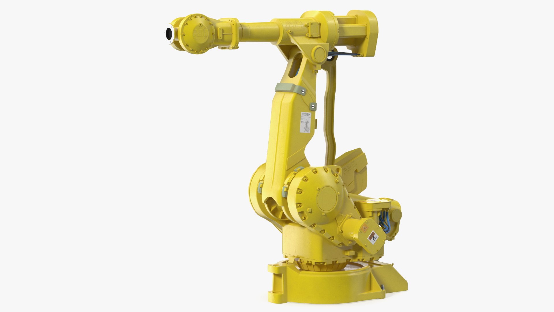 High Speed Industrial Robot Yellow Rigged 3D model preview
