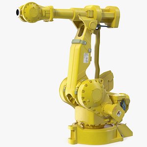High Speed Industrial Robot Yellow Rigged 3D model