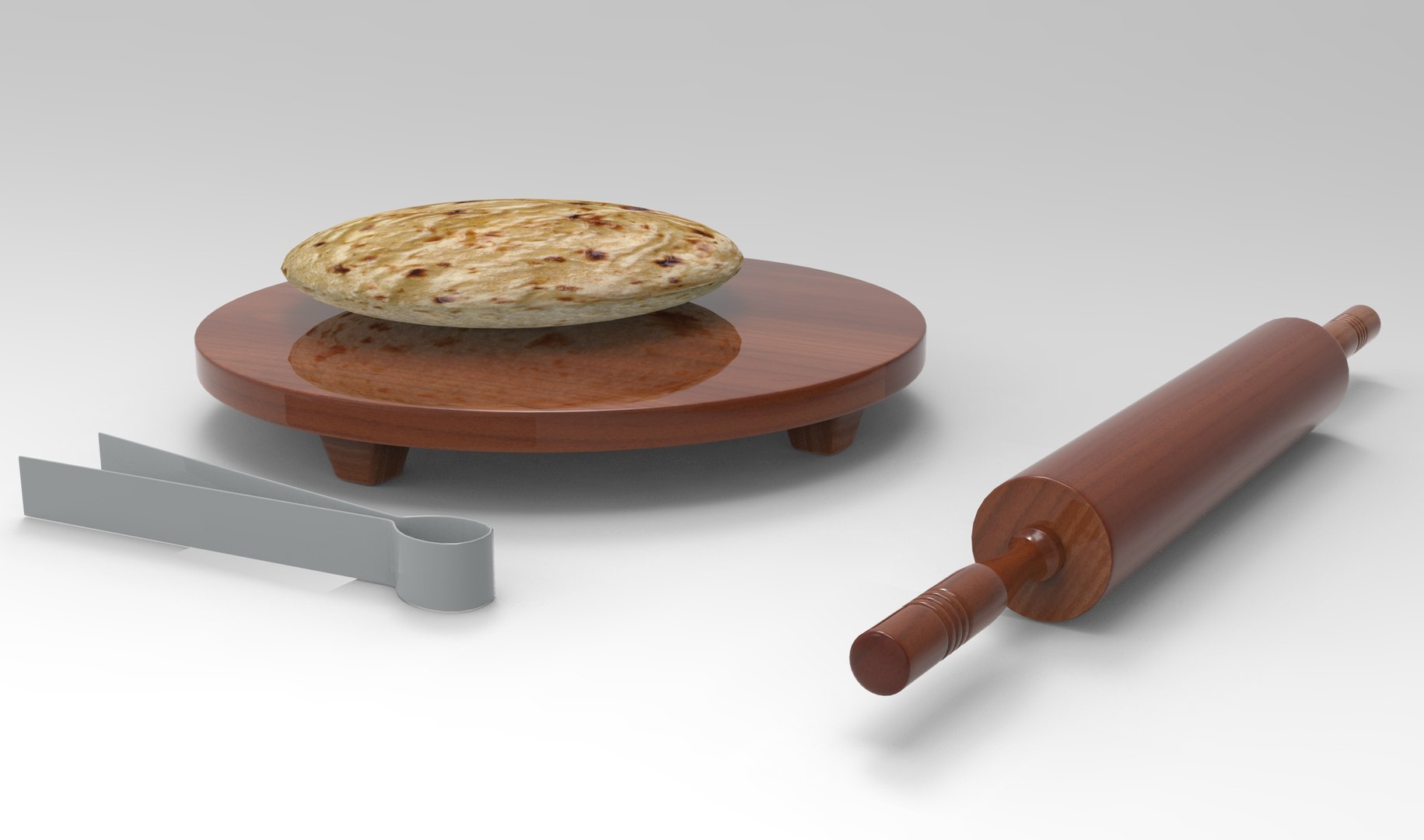 3D Rolling Pin With Board TurboSquid 1740207