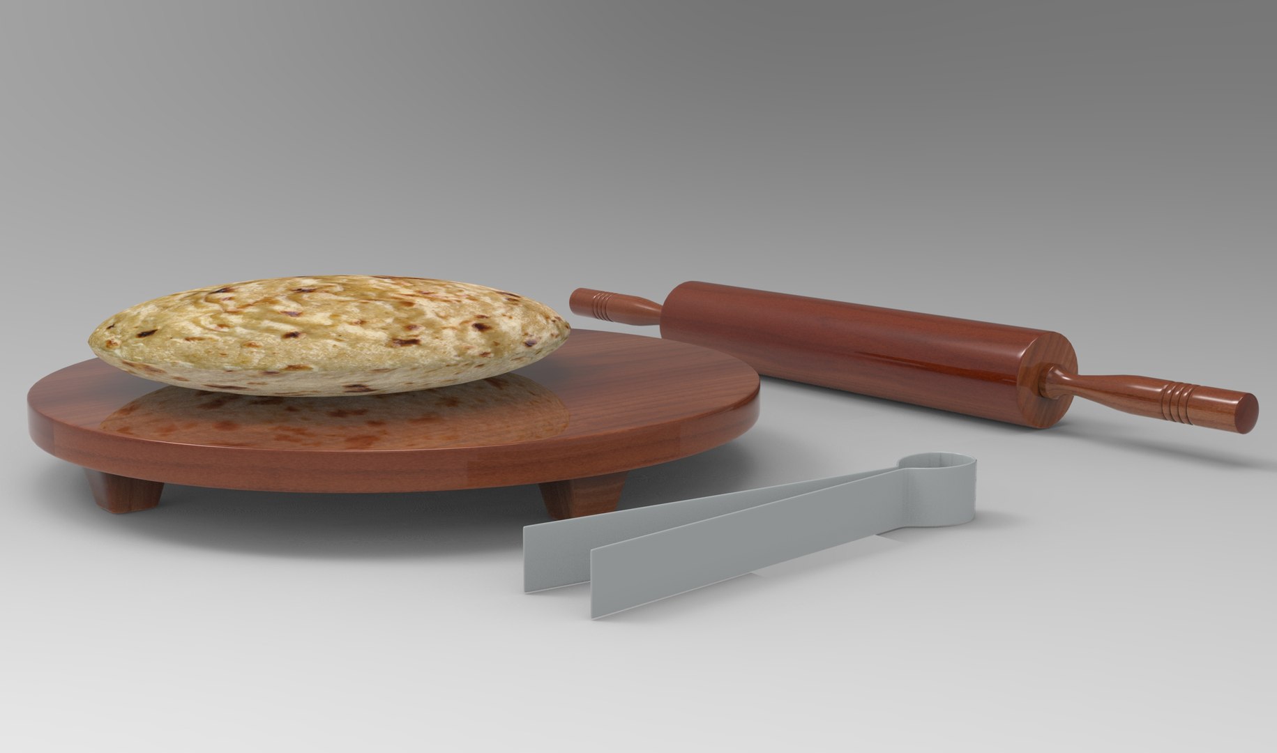 3D Rolling Pin With Board TurboSquid 1740207