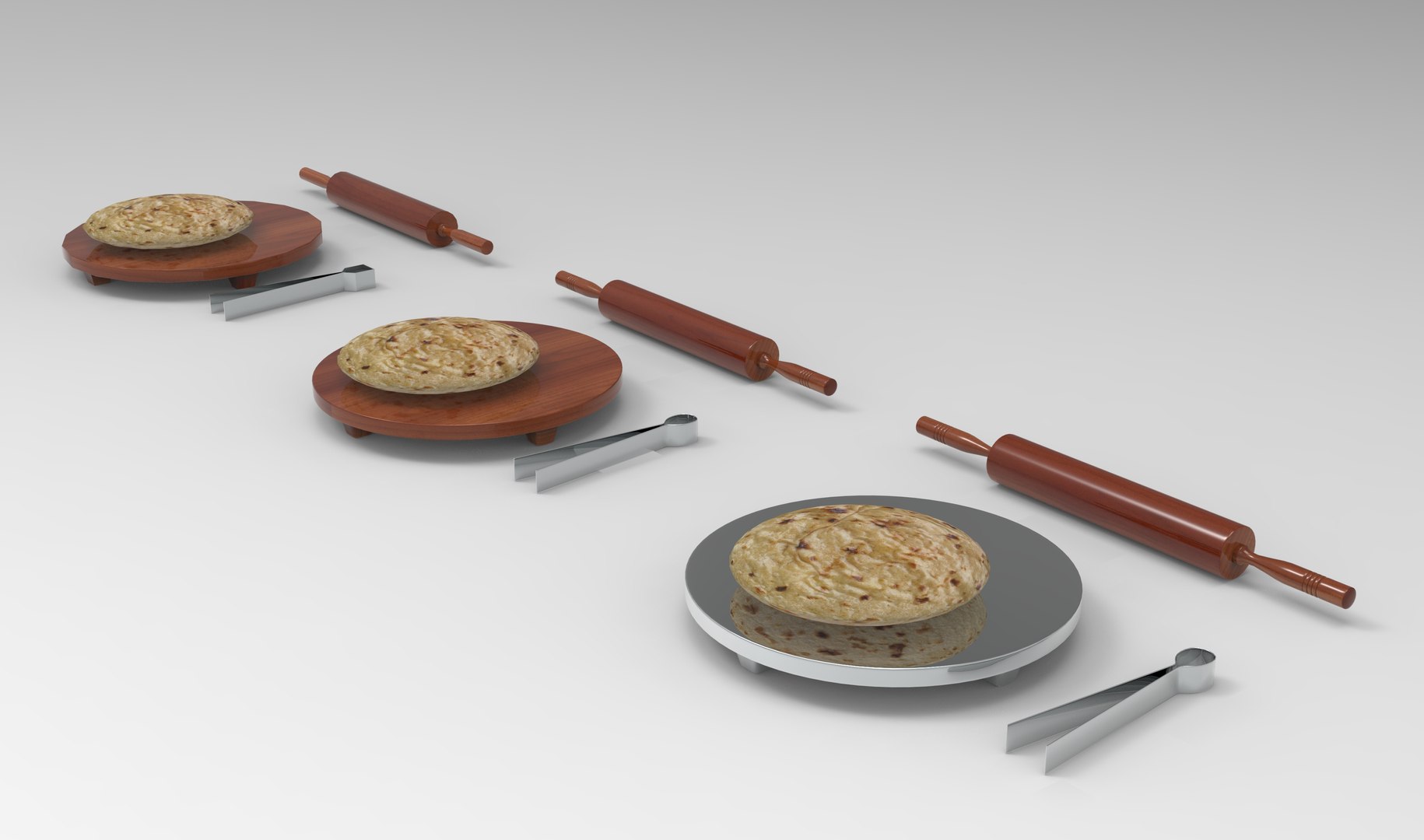 3D Rolling Pin With Board TurboSquid 1740207