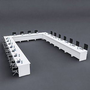 modular meeting table 3D model