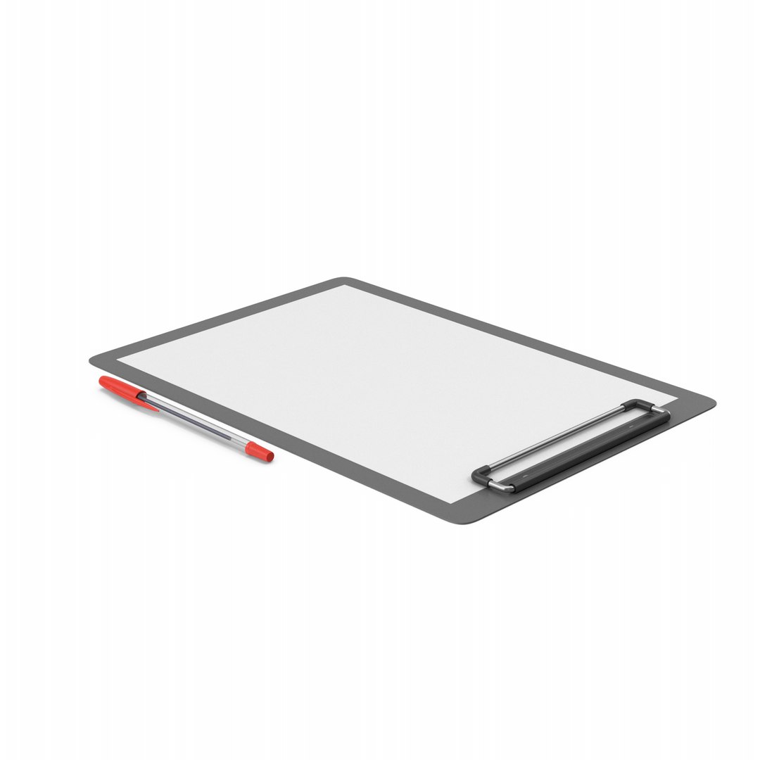Clipboard With Red Pen 3D model https://p.turbosquid.com/ts-thumb/5A/MmbPfy/LJ/clipboardwithredballpointpen.g07.2k/png/1647452526/1920x1080/fit_q87/ba9a27c967f138ab6e751fa16310592870b19dea/clipboardwithredballpointpen.g07.2k.jpg