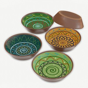 3D decorated terracotta bowl model