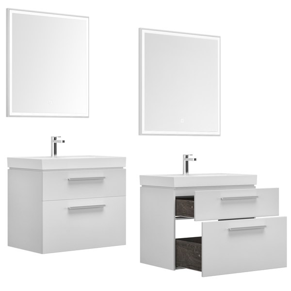 Nova 75-90 white 2 drawers 3D model