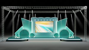 Entertainment Concert Event Stage 3D Model with Lights model