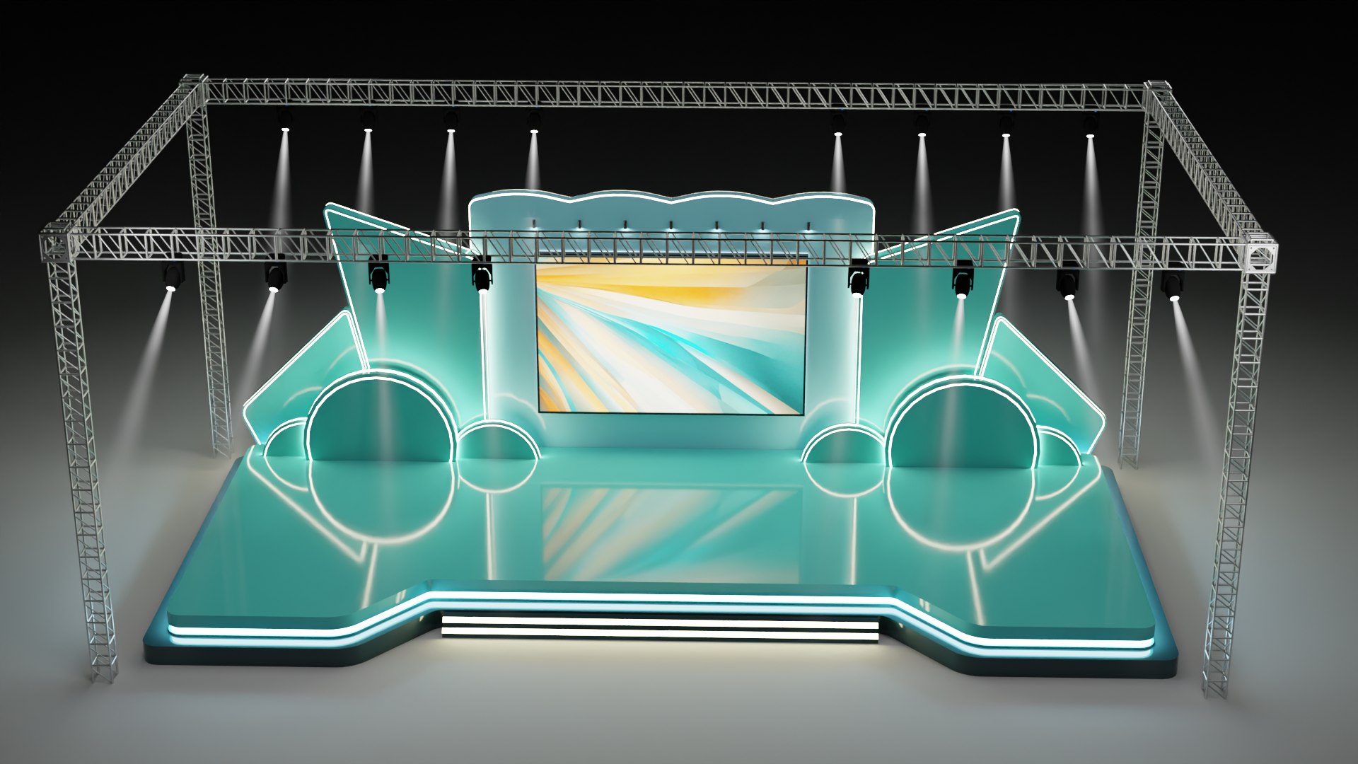 Entertainment Concert Event Stage 3D Model With Lights Model ...