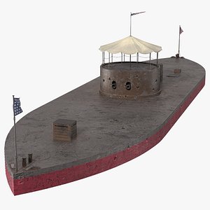 US Ironclad Warship Monitor with Tower Old