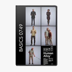 Basics0749 - A set containing 5 models of male and female adults standing in casual attire in home s 3D model