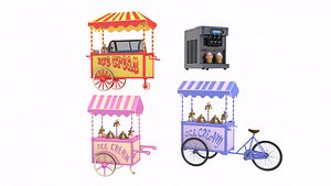 Ice Cream Carts Collection 3D model