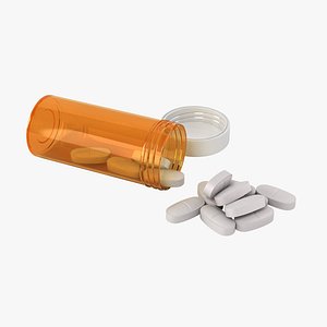 Medicine Bottle and Tablets