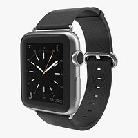 Apple Watch 38mm Classic Buckle Black Leather Stainless Steel 2