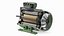 Electric Motor Cross Section Green 3D model