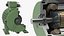 Electric Motor Cross Section Green 3D model
