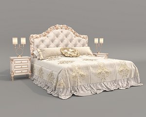 Classic European Style Bed Set 67 3D model