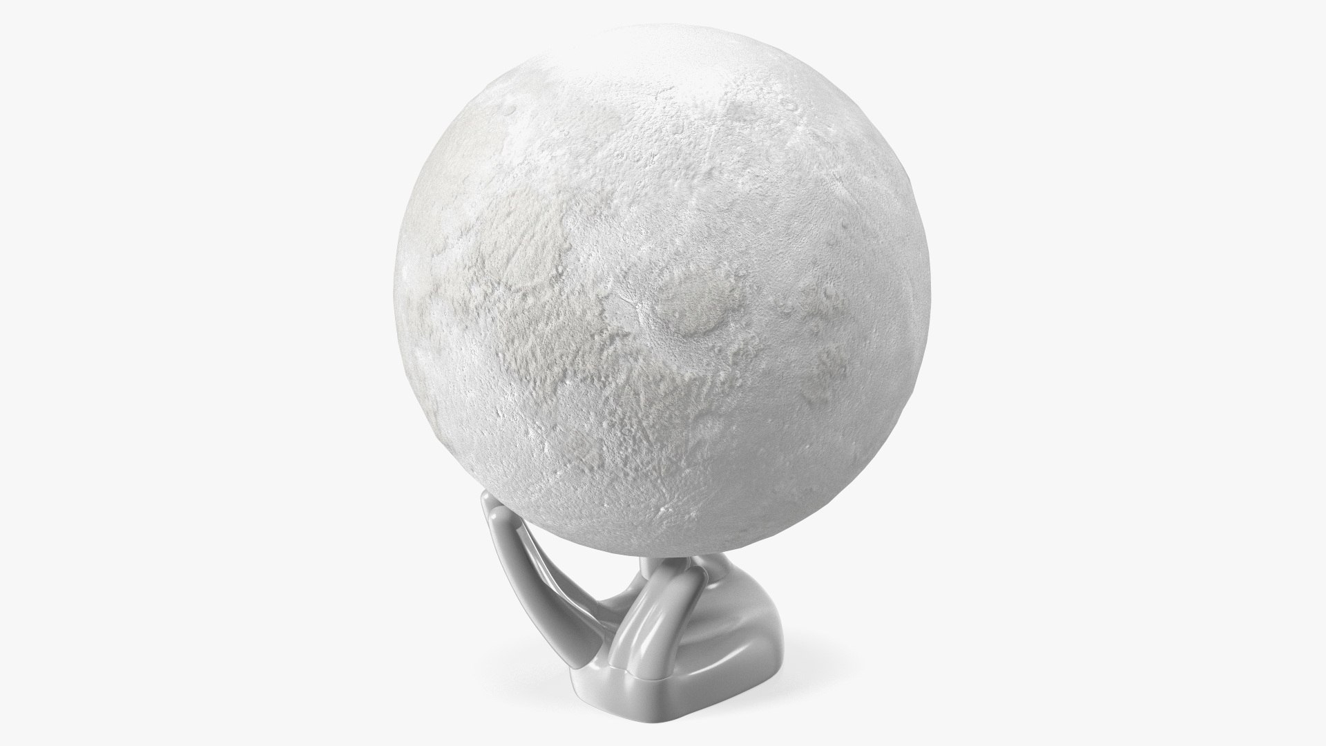 Lunar Globe Lamp on Stand White Light On 3D model preview