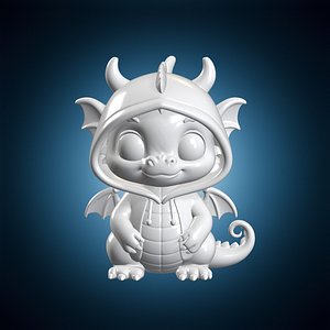 Hooded Dragon Pet 3D Print Model 3D model