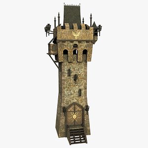 Old Castle Watch Tower 01 All PBR Unity UE Textures