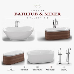 Modern Bathtub with Mixer Collection